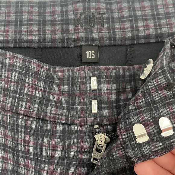 KUT From The Kloth Women's Size 10S Skinny Ponte Pants Size 10 Short Plaid - Picture 6 of 12